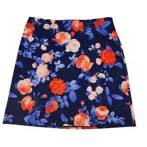 Talbots Floral Navy Pencil Skirt Size 4